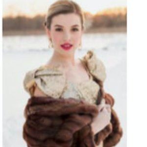 HUNECKS La Jolla  Vintage Demi Buff Mink Wrap OS